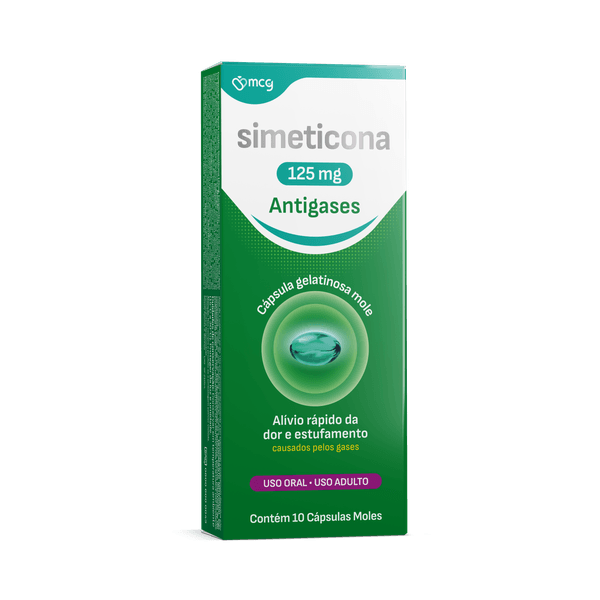 Simeticona 125mg MCG Caixa 10 Cápsulas Gelatinosas